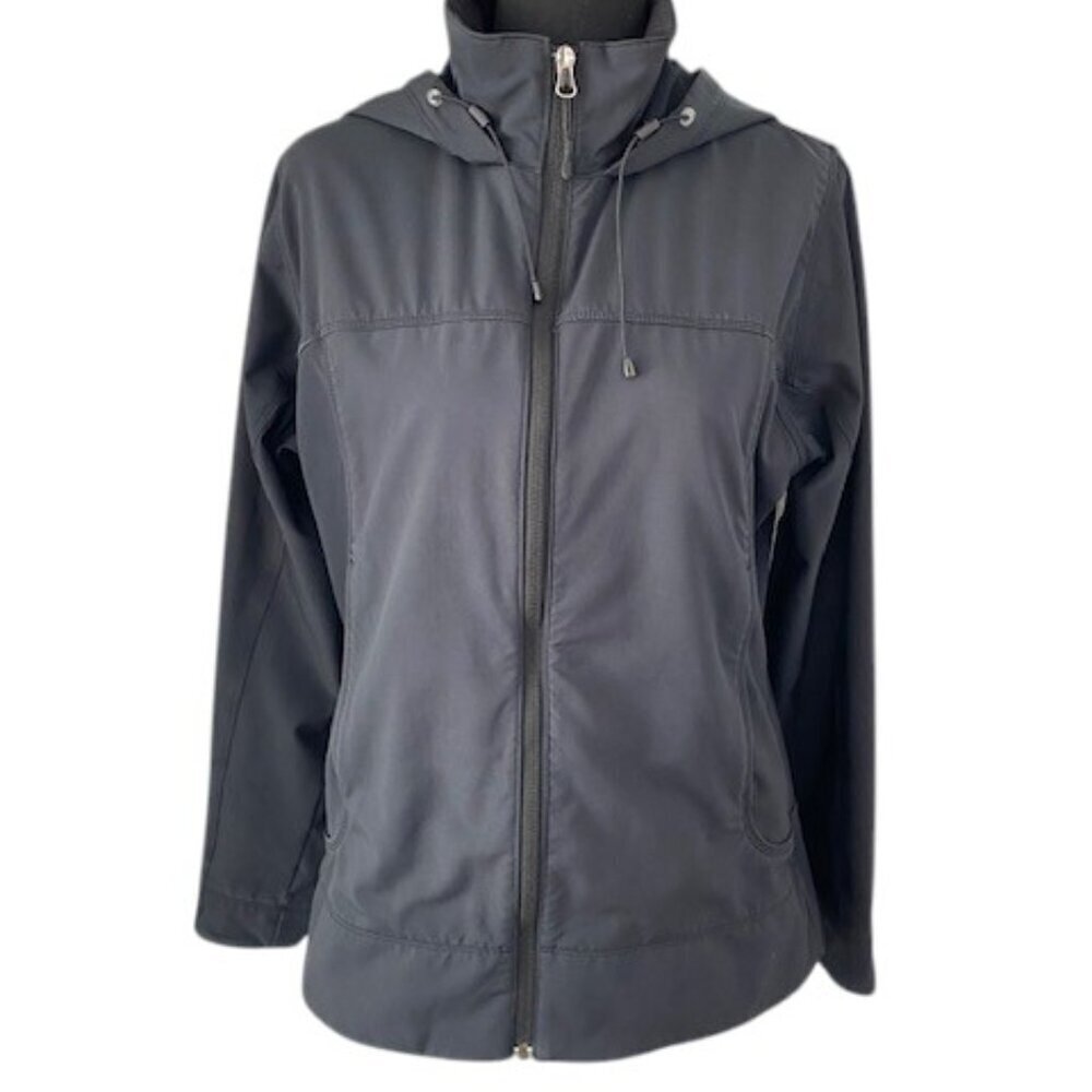 MARMOT Black Full Zip Hooded SoftShell Windbreaker Jacket Coat Large - Picture 3 of 12